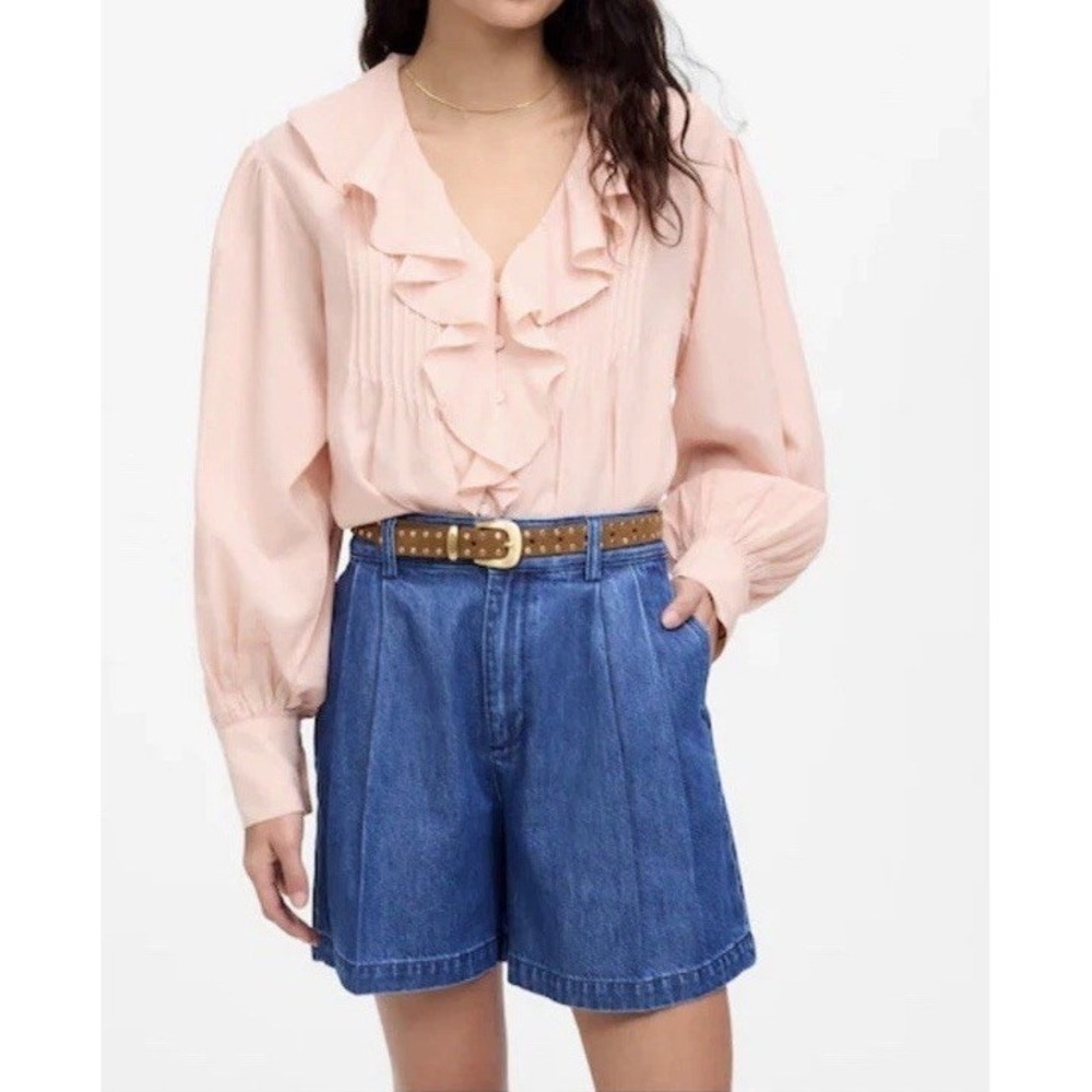 NWT Madewell The Harlow Superwide Jean Short: Airy Denim Edition Mcnair Wash 31